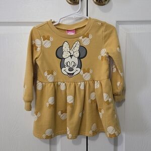Disney Yellow and Gray Minnie Mouse Toddler Dress
